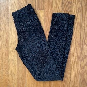 TopShop Black Glitter Velvet Sparkle Leggings Pant